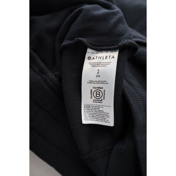 Athleta 798619-01 Women's Sz Small Black Farallon Cotton Blend Midi Shorts - Picture 5 of 10